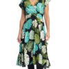Swing Dress - leaf print