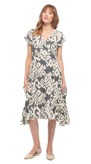 Swing Dress - grey tribal