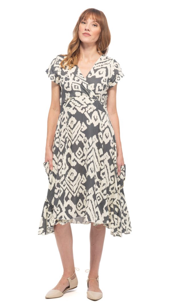 Swing Dress - grey tribal