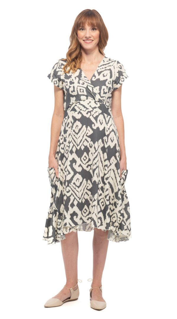 Swing Dress - grey tribal