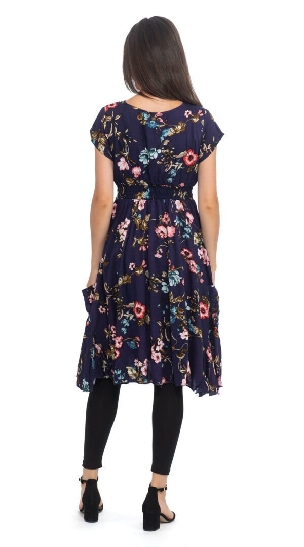 Swing Dress - navy flower