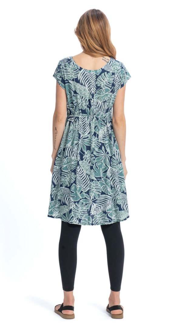 Robyn Dress - blue palm - rayon