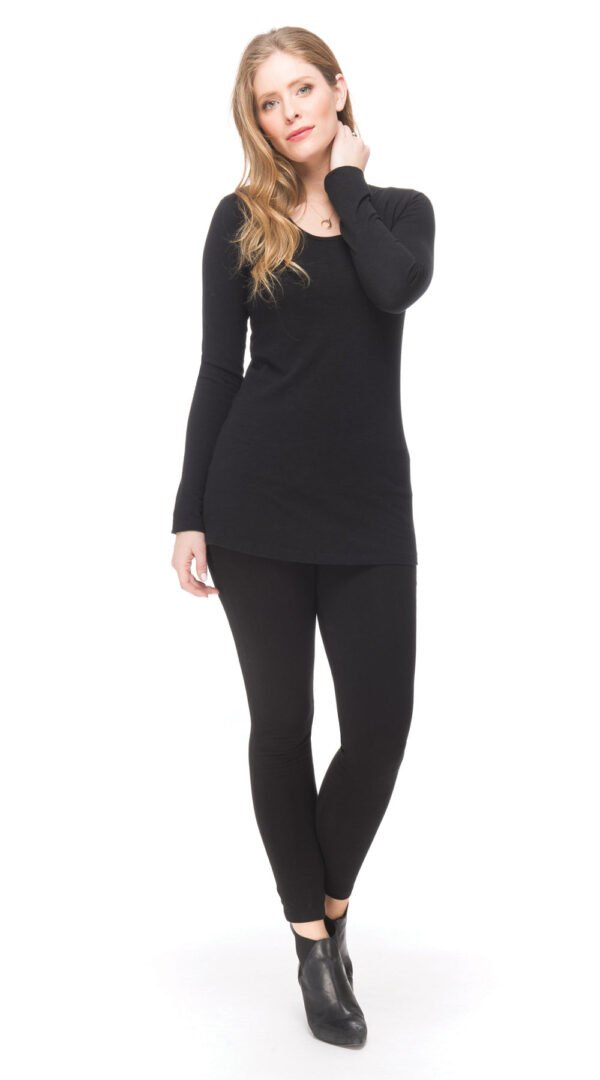 sc15bk Essential Long Top - black - organic cotton